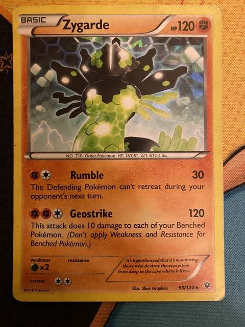 Pokemon - XY Fates Collide - Zygarde (53/124) - Rare Holo - Moderate Play