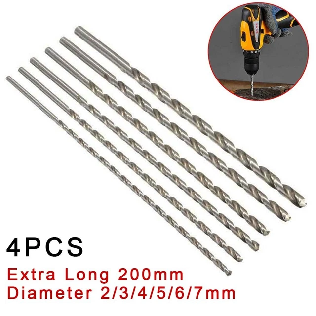 4Pcs 200mm HSS Drill Bit Hole Saw Metal Drilling 2/3/4/5/6/7mm Drill Bit New