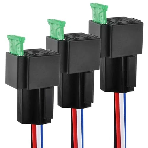 Lot De 3 Relais Automobile 4 Broches 12V 50A - Pour Circuits électriques Voiture, Neufs