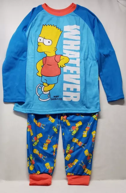 The Simpsons Bart Simpson "Whatever" 2-Piece Pajama Set Boys' Size 8/New