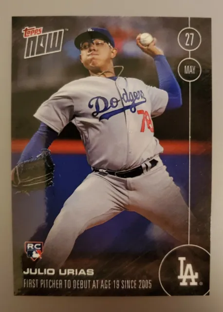 2016 TOPPS NOW Julio Urias RC Rookie Card LA Dodgers MLB Debut SP PR 2992