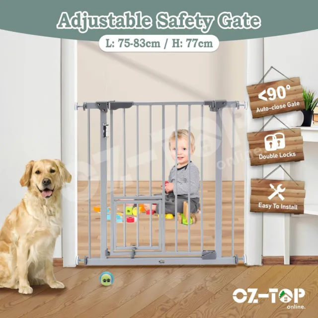 Pet Dog Safety Gate Barrier Kids Safe Fence Security Guard for Stairs Adjustable
