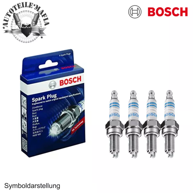 BOSCH 4x Zündkerzen für CADILLAC CHEVROLET FORD FORD USA MAZDA MORGAN OPEL SUZUK