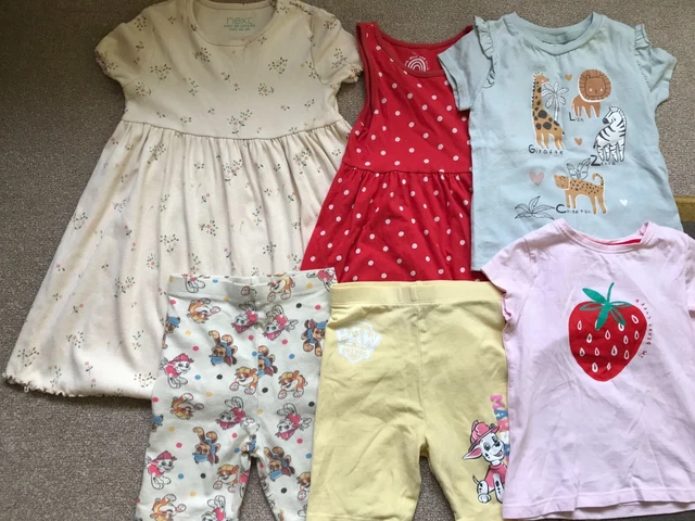 girls 3-4 years summer clothes bundle, dresses, tops and shorts