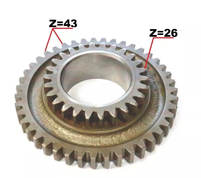Gear intermediate gearbox (Z=43/26) tractor Belarus 50/80/82/500/800/900/1000