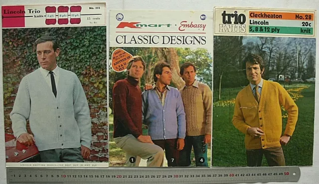 Patterned Styles Mens Mixed Knitting - 4 5 8 &12 Ply - 3 Book Choice M10