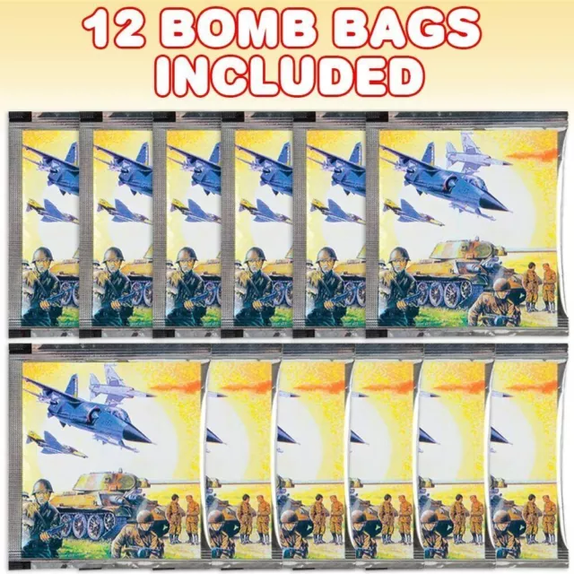 12 BOMB BAGS  ~ Army Prank Exploding BANG POW! Fun Party Favor Toys