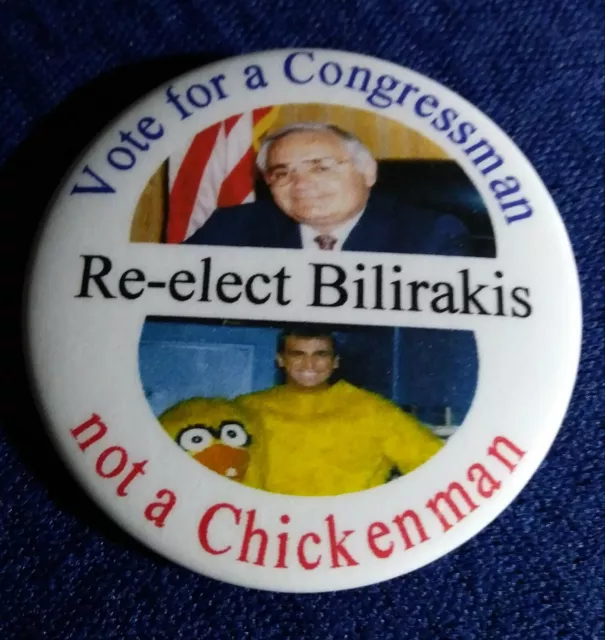 Mike Bilirakis Pinellas Florida Congress No Chicken Political Pinback Button 1