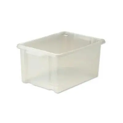 Whitefurze Natural Plastic Small Storage Box Clear 20cm x 29cm x 39cm S01S800