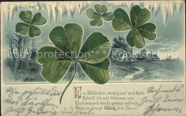 11668732 KLEEBLATT GLUECK Gedicht Spruch Kleeblatt EUR 6,95 PicClick DE