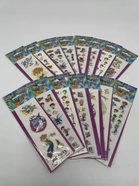 10x Digimon Stickerbögen Sticker Aufkleber aus dem Jahr 2000 Selten - #K4