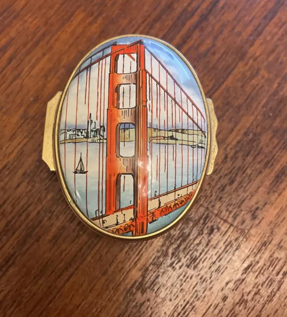 Halcyon Days Enamels Designed by Tiffany & Co. Golden Gate Bridge Trinket Box