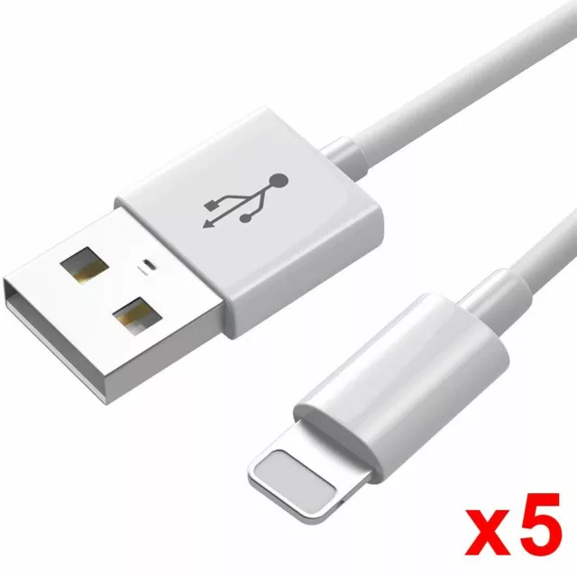 CABLE USB RENFORCE CHARGEUR SYNC pour iPhone 6 7 8 X XR 11 12 Max 1M,2M Lot-5