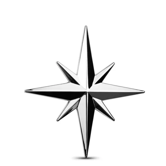 Guide Star North Polaris Car Stickers Metal Emblem Auto Badge Black Chrome Decor