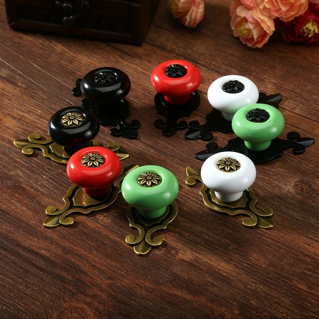 Vintage Ceramic Door Cabinet Drawer Cupboard Knobs Kitchen Pull Handle Hardware