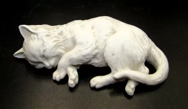 Nymphenburg White Sleeping Cat Figurine