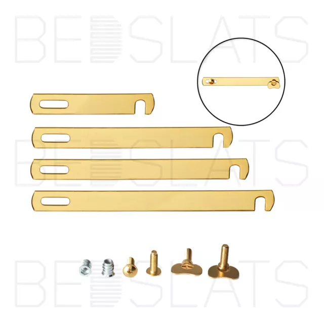 Divan Bed Linking / Connecting Bars Kit - Brass Plated / Gold - 4 Sizes