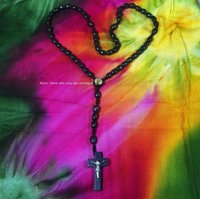 Collier Fantaisie Croix Avec Pierre Ovale - Noir Et Métal, Marque Tiger - Neuf Avec étiquettes, Style Gothique/chic !