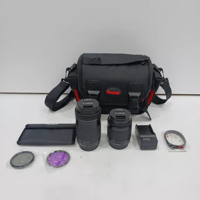 Canon Camera Lens Bundle in Focus Shoulder Carry Bag