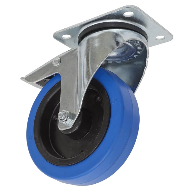 Sealey SCW3125SPL Roulette Roue Pivot Plaque Avec Total Verrou Ø125mm