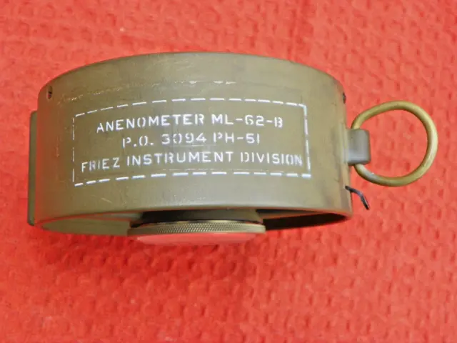 US Army Vintage antique Friez DAVIS INSTRUMENT ANEMOMETER & CASE EXCELLENT COND