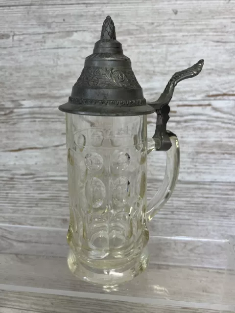 Vintage German Rastal Cut Glass 0.25L Konigsbacher Beer Stein Home Bar Man Cave