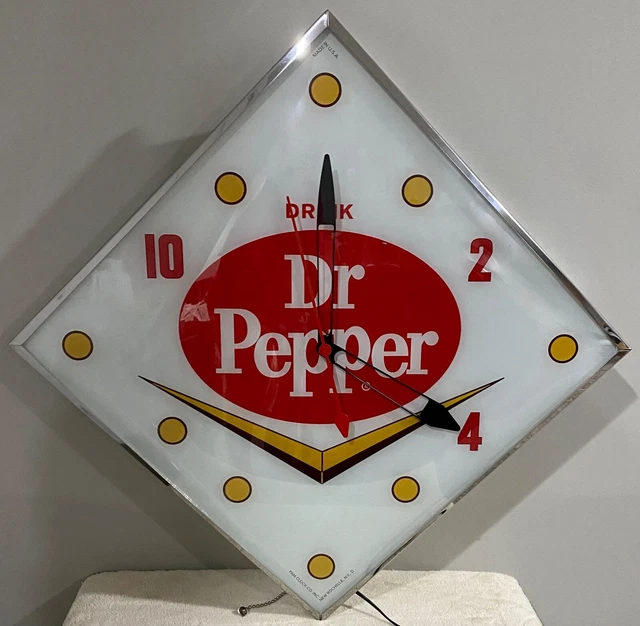 Dr. Pepper Lighted Advertising Pam Clock Free Shipping
