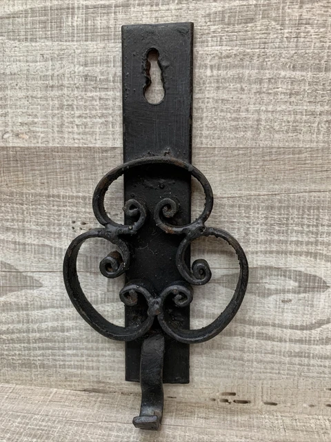 Antique Rustic Iron Wall HAT Coat HOOK Hanger Vintage 1.3 lb. Net Weight RARE 9"