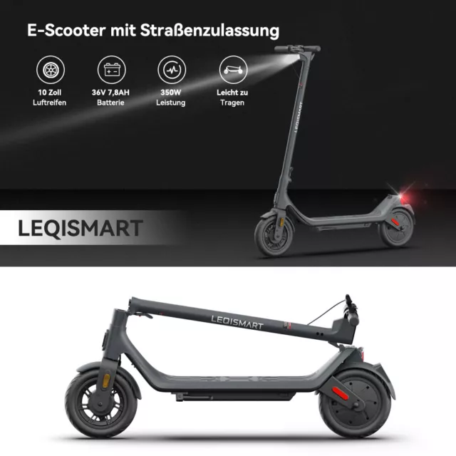 10 Zoll E-Scooter mit Straßenzulassung ABE 350W Elektroroller Escooter Roller