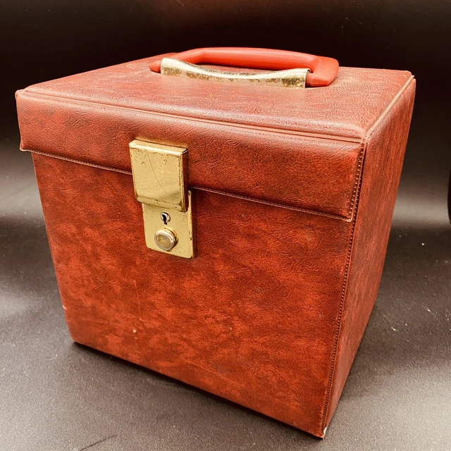 7" Vinyl Records Storage Case 45 rpm Singles Large Red Box Vintage