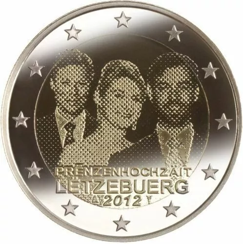 Luxemburgo - Moneda 2 Euros 2012 - Boda Real  S/C-Unc - Leer