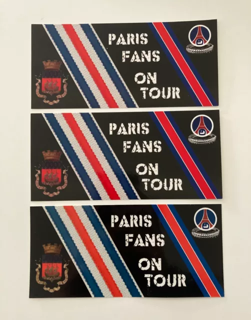 lot de 3 stickers Paris SG PSG FANS ON TOUR ULTRAS KOB AUTEUIL 2010 AUTOCOLLANTS