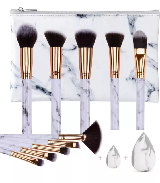 HEYMKGO Pennelli Make Up professionali Set di 10 pennelli trucco Marmorizzazione
