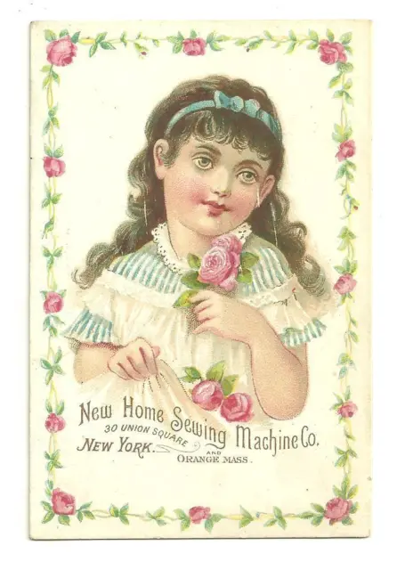 Antq Victorian Advertisement Trade Card Home Sewing Machine Union Square NYC