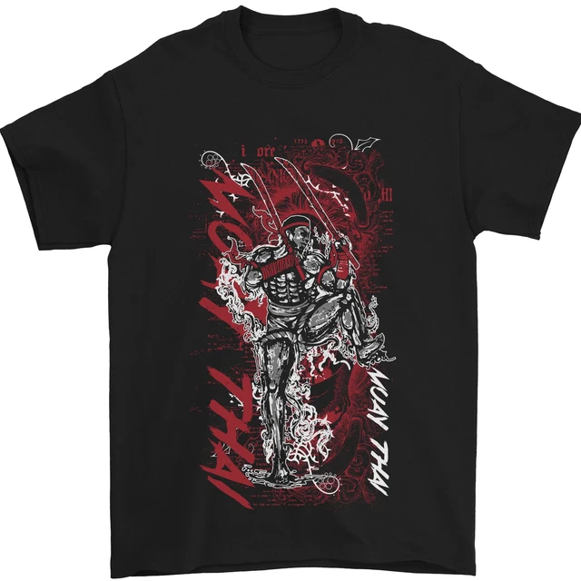 T-shirt da uomo Muay Thai Fighter Warrior MMA arti marziali 100% cotone