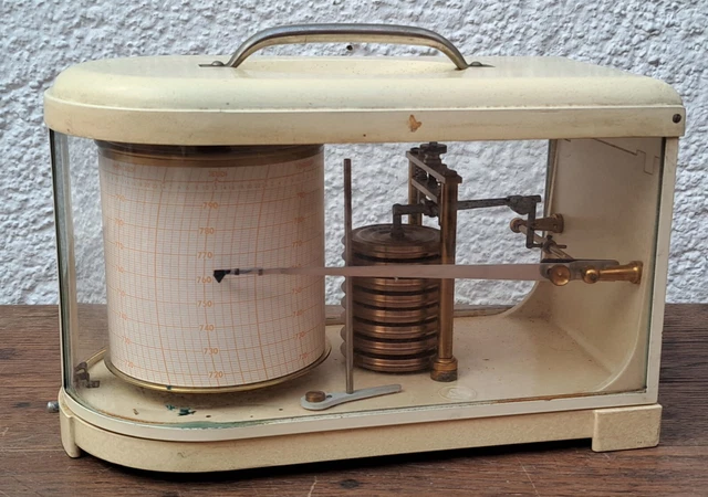 Registrador barómetro (barografo) Lufft modelo RMM, Alemán 1950-60