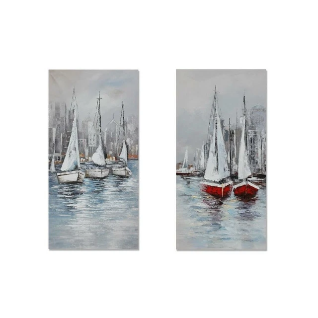 Cadre DKD Home Decor Voiliers méditerranéen (60 x 2,8 x 120 cm) (2 Unités)