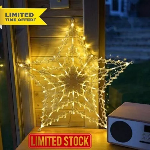 Christmas Star Silhouette 100 LED Lights Animated Xmas Hanging Decoration Large