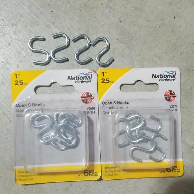 16 National 1 In. Zinc Heavy Open S Hook N121574