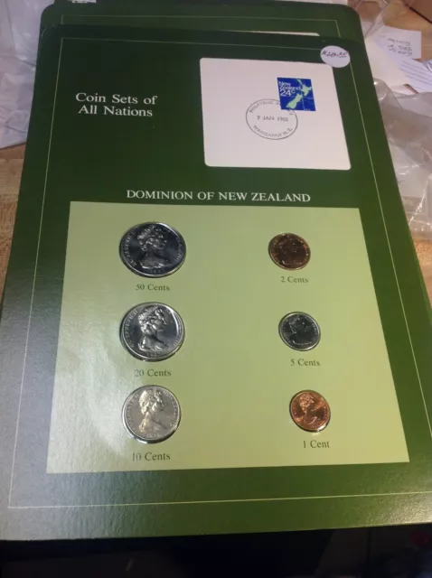 Coin Sets of All Nations New Zealand 6 Coin Sets 1 Cent through 50 Cent