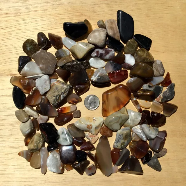 2LB Lot of Mixed Stones Crystals and Minerals Polished Rocks with Natural Colors