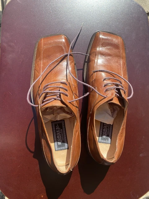 BORGESI BEVERLY HILLS Collection Brown Leather Square Toe  display picture 1