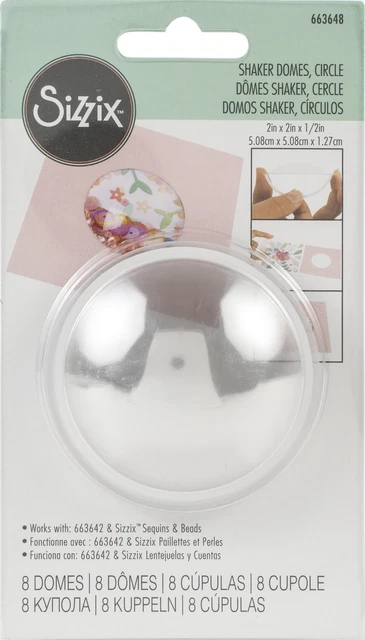 Sizzix Making Essentials Shaker Domes-Circle 2", 8/Pkg SIZSD6-63648