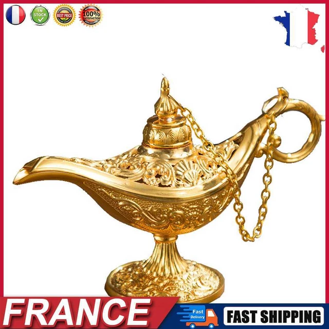 Vintage Aladdin Lamp Fairy Tale Home Desk Ornament Figurines Decor (Gold) fr