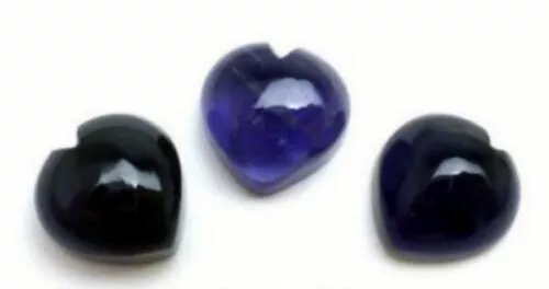 Iolite Forma Cuore Cabochon Sfuso Gemme Misura 7 MM A 8 MM Blu Colore Iolite 2