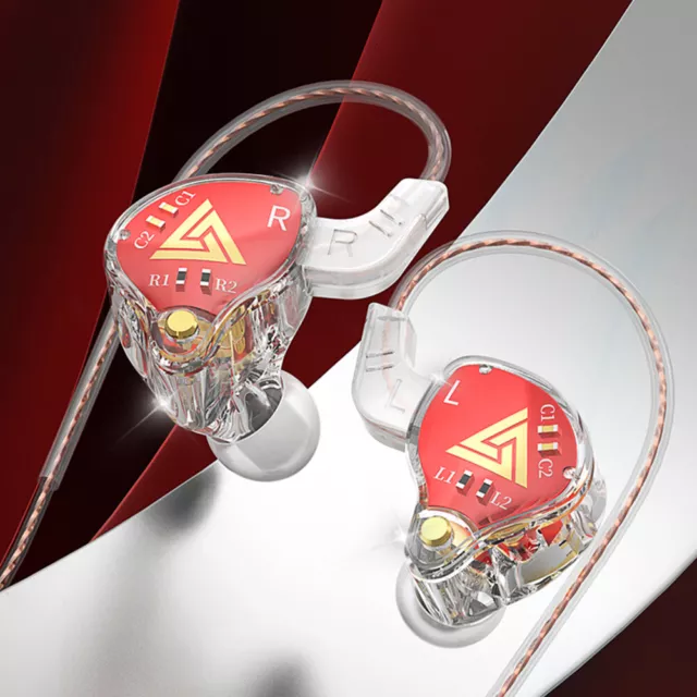 AKX Earphones with Microphone In Ear Headphones 3.5mm Jack for Game (Red)
