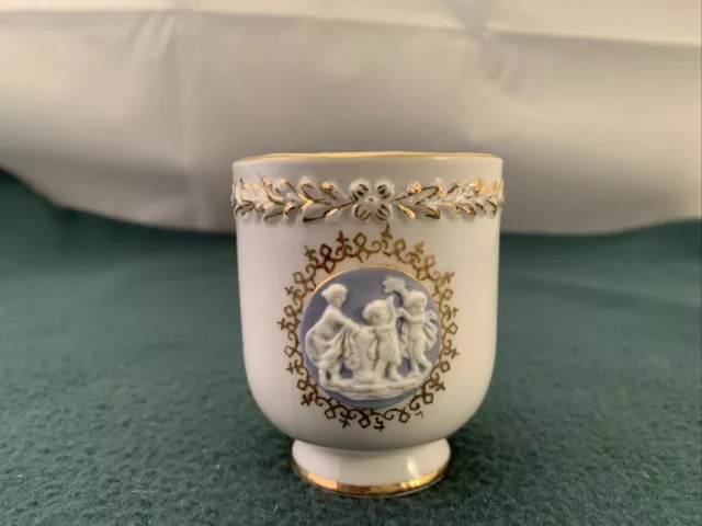 Cup White Porcelain Jasperware Angels Cherubs Vanity Romantic RARE