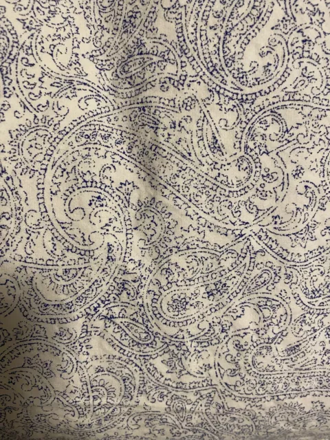 Lauren Ralph Lauren Cotton Blue Paisley Flat Sheet Black Label King Size