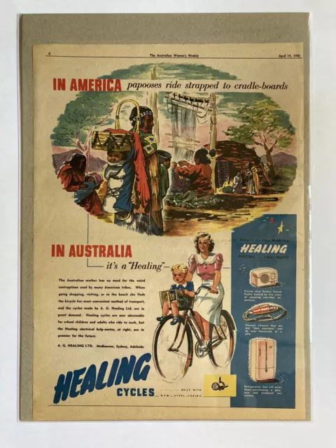 Vintage Print Ad 1945 Healing Bicycles America Ad Australian Advertising