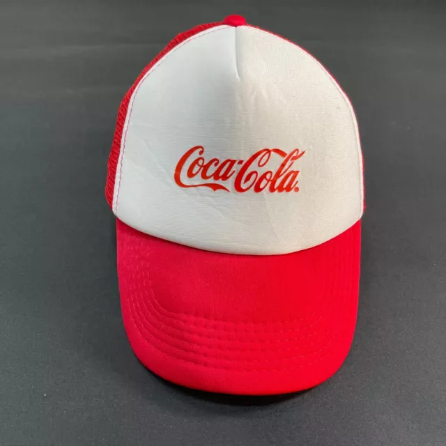 Coca-Cola Trucker Baseball Cap Red and White Snap Back Mesh Hat